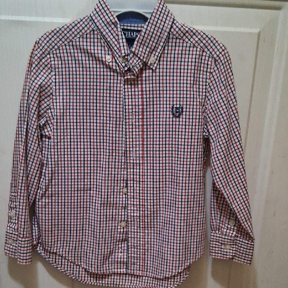 Chaps Kids Button Down Shirt - Red and Blue Checkered